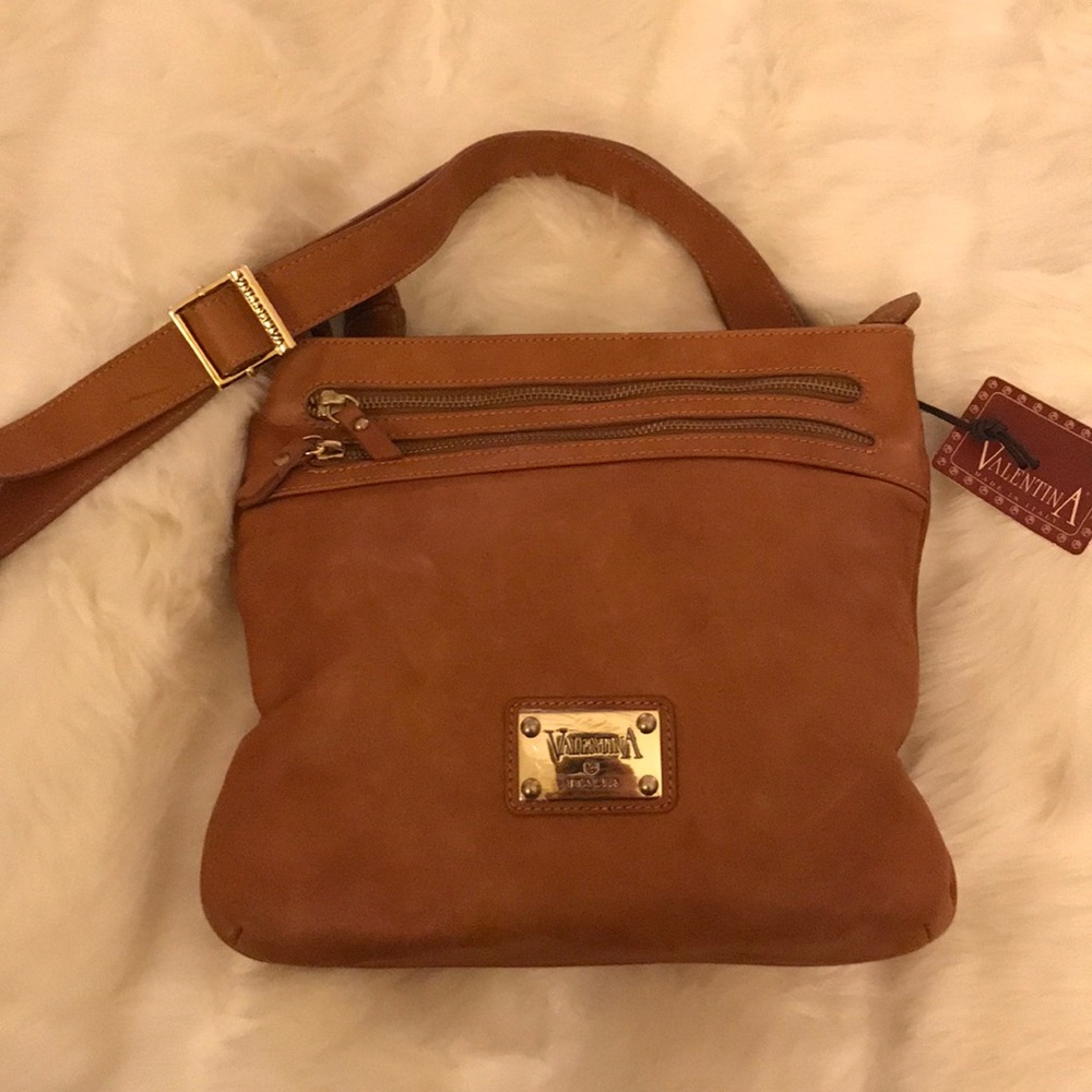 Valentina genuine leather cross body purse NWT